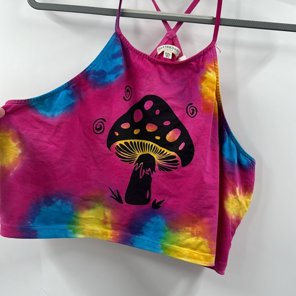 Sold❌❌❌Earthbound tie dye mushroom crop top - Picture 3 of 4